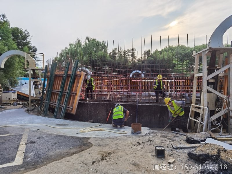 沉井制作施工现场